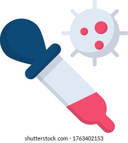coronavirus, dropper flat colored icon 