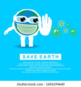 Coronavirus. Earth Day. Corona Earth Virus. Environmental activist. Print t-shirt. Virus vector icon. save the Earth. Healthy lifestyle. Save the earth vector

