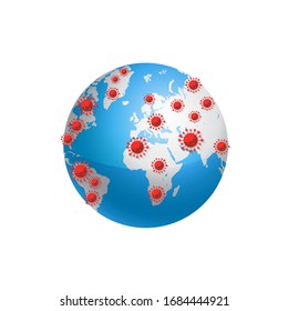 Icono de concepto de diseño Coronavirus Earth Spread