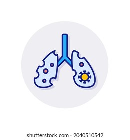 Coronavirus Effect on the Lungs icon in vector. Logotype