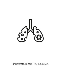 Coronavirus Effect on the Lungs icon in vector. Logotype
