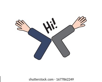 Coronavirus Elbow Handshake Vector Illustration On White Background