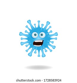 Coronavirus emoticon character - Cute coronavirus bacteria cartoon characters with angry expression. Mascot logo design