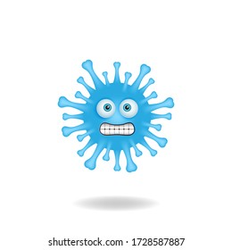 Coronavirus emoticon character - Cute coronavirus bacteria cartoon characters with scared expression. Mascot logo design