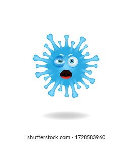 Coronavirus emoticon character - An elegant coronavirus bacteria mascot design with shocked expression. Mascot logo design