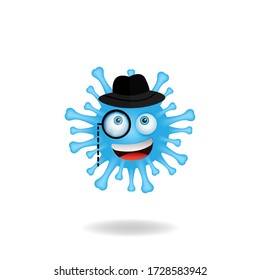 Coronavirus emoticon character - A picture of coronavirus bacteria cartoon design style with smile expression. Mascot logo design