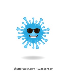 Coronavirus emoticon character - A picture of coronavirus bacteria cartoon design style with smile expression. Mascot logo design