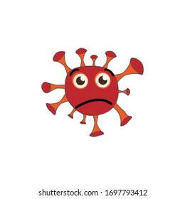 Coronavirus emoticon flat icon. isolated illustration element