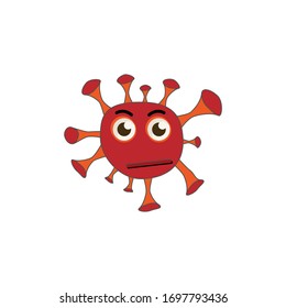 Coronavirus emoticon flat icon. isolated illustration element