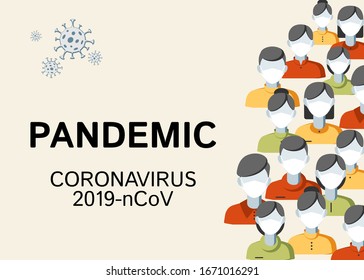 Coronavirus Epidemic 2019-nCoV Pandemic People in a white medical mask on a light background The concept of quarantine coronavirus pandemic medical theme of respiratory diseases coronavirus Vector
