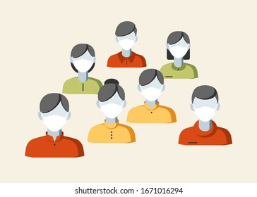 Coronavirus Epidemic 2019-nCoV Pandemic People in a white medical mask on a light background The concept of quarantine coronavirus pandemic medical theme of respiratory diseases coronavirus Vector