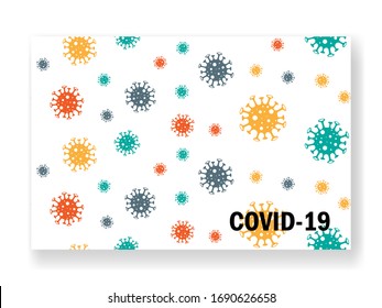 Coronavirus epidemic pattern. Different Kinds of Viruses. Vector coronavirus logo of COVID-19 seamless repeating pattern background. Illustration virus coronavirus 2019-nCoV on white background.