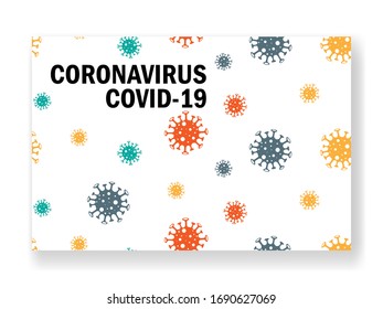 Coronavirus epidemic pattern. Different Kinds of Viruses. Vector coronavirus logo of COVID-19 seamless repeating pattern background. Illustration virus coronavirus 2019-nCoV on white background.