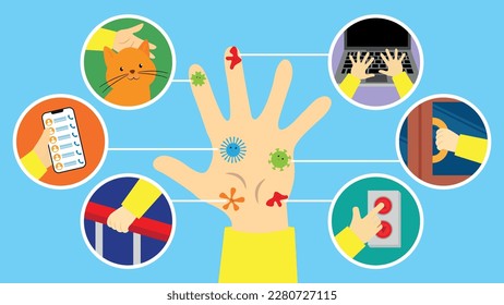 Coronavirus epidemic. Social distance. Vector illustration in flat style
