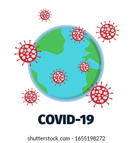 Coronavirus epidemic. Stay home during COVID-19 global outbreak. Vector illustration isolated on white background. 