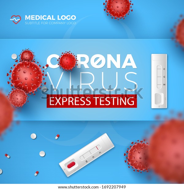 Coronavirus Express Testing Card Covid19 Rapid Stock Vector Royalty 