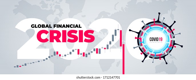 Concepto de Banca del Mercado de Valores Económico de la Crisis Financiera del Coronavirus. Economía en caída 19