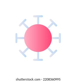 Icono ui de dos colores de gradiente plano de Coronavirus. Celda de virus. Agente infeccioso. Enfermedad contagiosa. Pictograma simple relleno. GUI, diseño UX para aplicaciones móviles. Ilustración RGB aislada por vectores