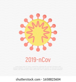 Coronavirus flat icon. 2019-ncov. Respiratory virus. Vector illustration.