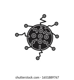 Coronavirus-Flachsymbol, Vektorillustration-Farbgrafik