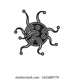 coronavirus flat icon, vector color illustration