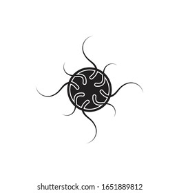 Coronavirus-Flachsymbol, Vektorillustration-Farbgrafik