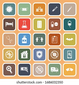 Coronavirus flat icons on orange background, stock vetor