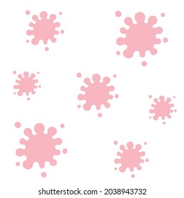 Coronavirus flat seamless pattern. Corona virus 2019-nCoV background with red viruses on white background. COVID-19 Pandemic print texture. Vector illustration.
