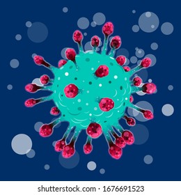 Coronavirus auf blauem Hintergrund