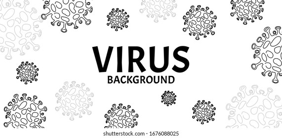 Bakterien der Coronavirus-Grippe umreißen den Hintergrund. nCov-19-Virushintergrund