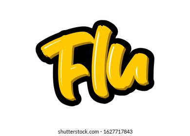 Coronavirus. Flu hand drawn brush lettering. Vector illustration logo text for webpage, print and advertising