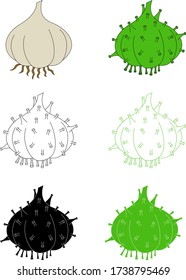 coronavirus en forma de vector de ajo (covid-19)