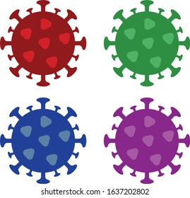 coronavirus with four colors vector