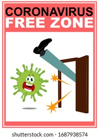 Coronavirus free zone. Stop new type of chinese virus.  