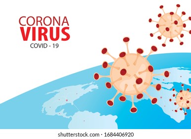 coronavirus delante del fondo azul del mundo