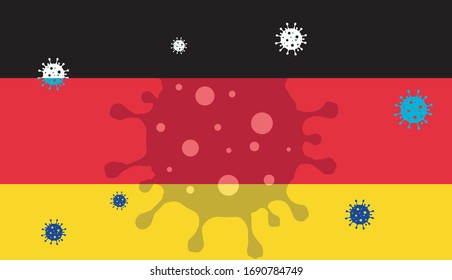 Coronavirus In Germany. Coronavirus In German People. COVID-19 In Country. Vector Illustration