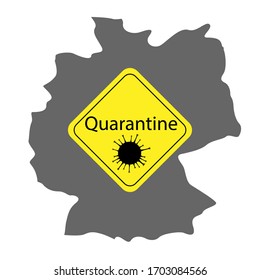 coronavirus in Germany. The spread of the epidemic in the state of Germany. Map of Germany and the power of the coronavirus, vector graphics.