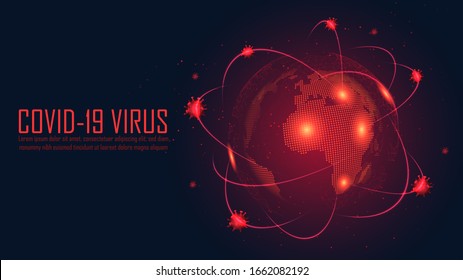 Coronavirus global pandemic outbreak with sample text. Vector illustration