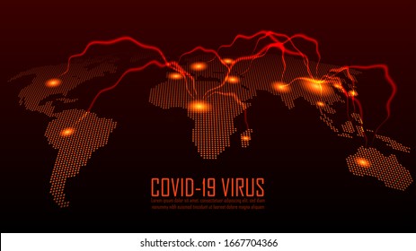 Globaler Ausbruch einer globalen Pandemie mit Stichprobentext. Vektorillustration