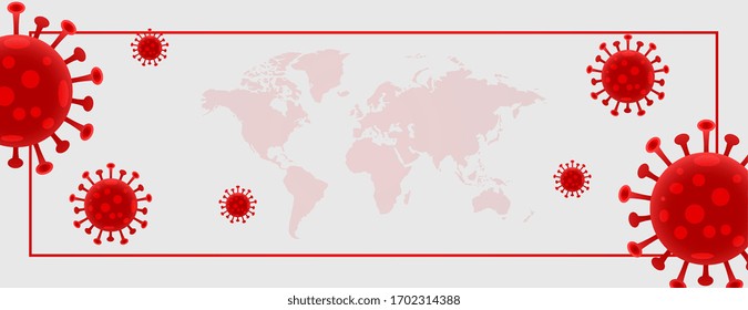 coronavirus global spread banner with text space