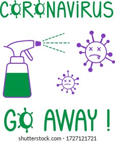 Coronavirus go away. Poster for Motivation. Vector lettering illustration for prints and banners, social media. 