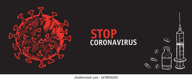 Coronavirus hand drawn vector illustration