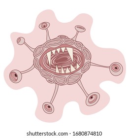 Coronavirus - hand drawn vector illustration isolated on white