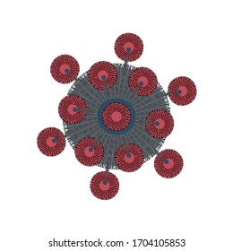 Coronavirus - hand drawn vector illustration isolated on white.
