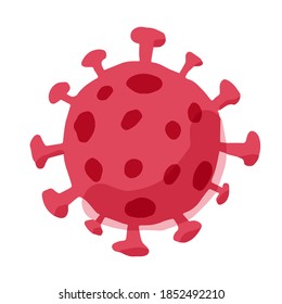 Coronavirus; Hand drawn vector illustration like woodblock print
