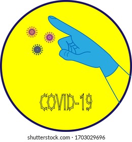 coronavirus hand protection icon, stop pandemic