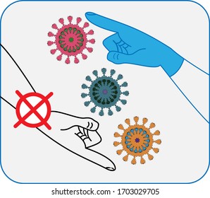 coronavirus hand protection icon, stop pandemic