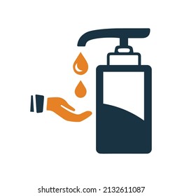 Coronavirus, hand sanitizer icon. Simple editable vector graphics.
