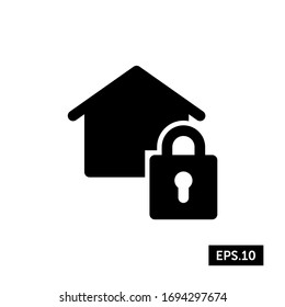 Coronavirus Home Lockdown Icon, Home Lockdown Sign/Symbol Silhouette Vector