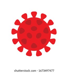 Coronavirus Icon, 2019-nCoV. Coronavirus Bacteria. Coronavirus Concept. Isolated Vector Icon.